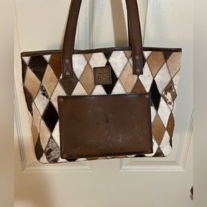 Cowhide purse and wallet set